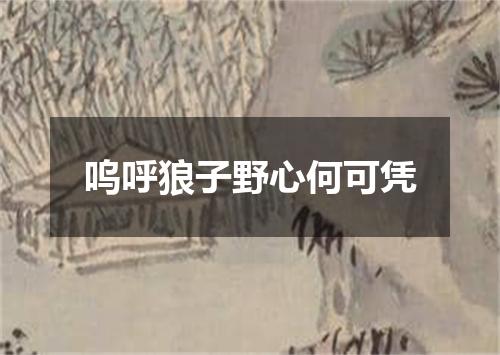 呜呼狼子野心何可凭