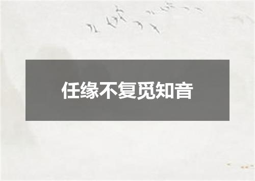 任缘不复觅知音