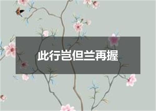 此行岂但兰再握