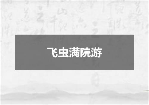 飞虫满院游