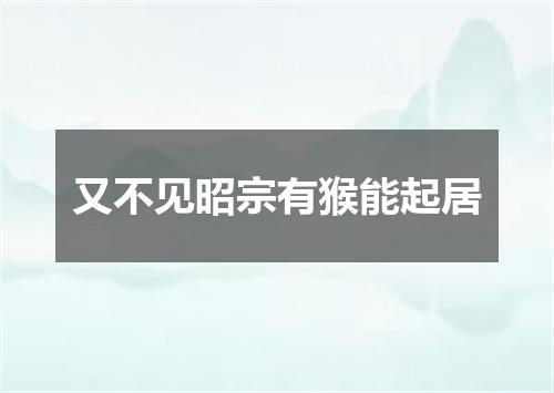 又不见昭宗有猴能起居