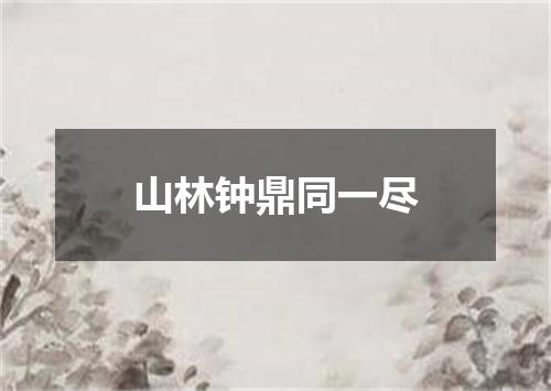 山林钟鼎同一尽