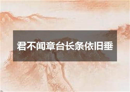 君不闻章台长条依旧垂