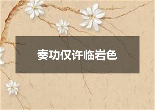 奏功仅许临岩色