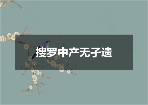 搜罗中产无孑遗