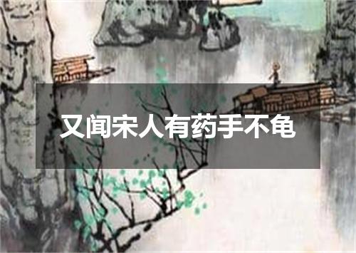 又闻宋人有药手不龟