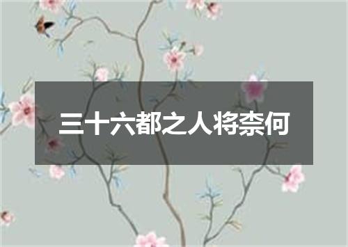 三十六都之人将柰何