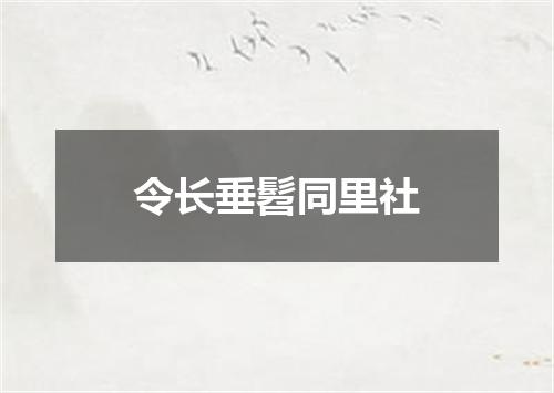 令长垂髫同里社