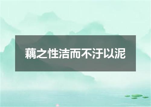 藕之性洁而不汙以泥