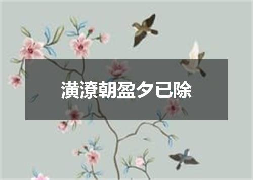 潢潦朝盈夕已除