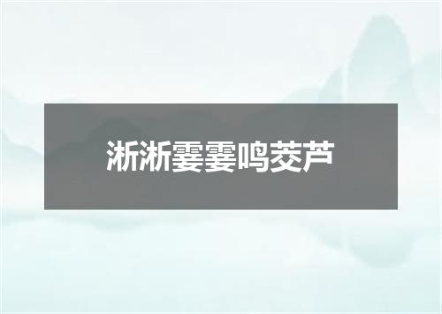 淅淅霎霎鸣茭芦