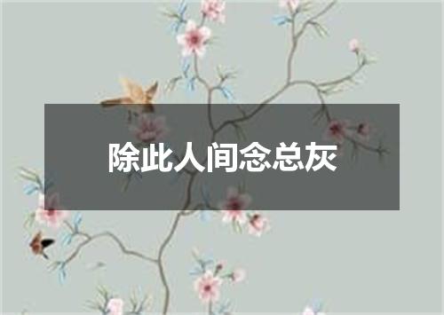 除此人间念总灰