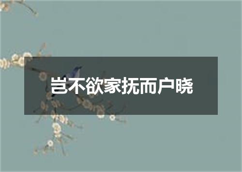 岂不欲家抚而户晓