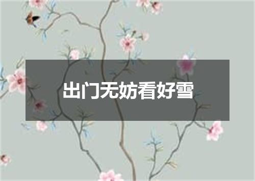 出门无妨看好雪