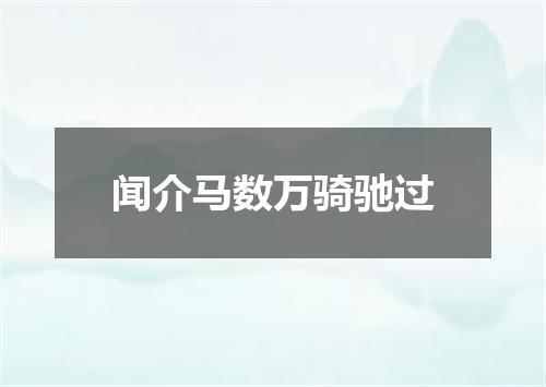 闻介马数万骑驰过