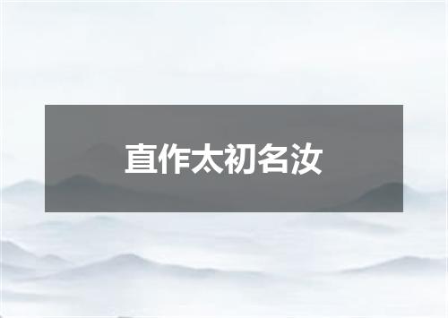 直作太初名汝