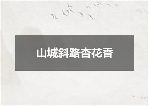 山城斜路杏花香