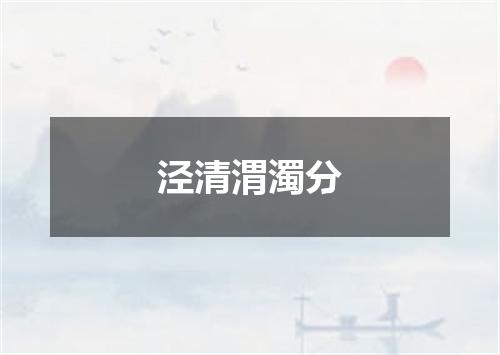 泾清渭濁分