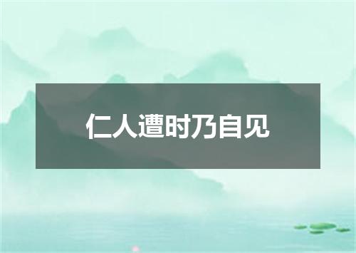 仁人遭时乃自见