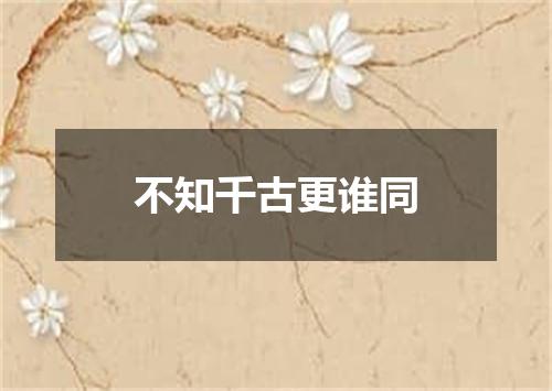 不知千古更谁同