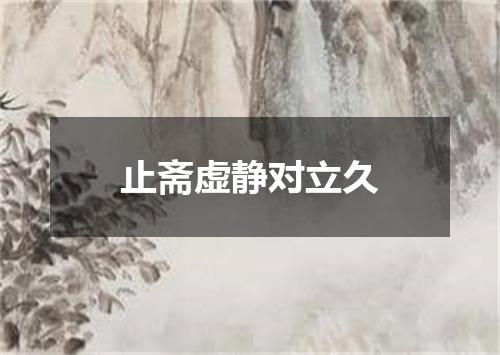 止斋虚静对立久