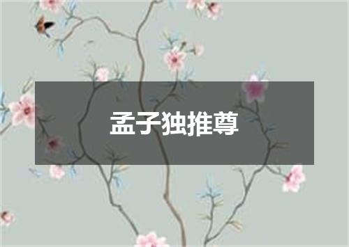 孟子独推尊
