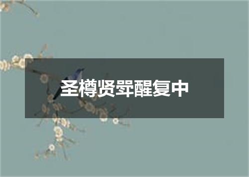圣樽贤斝醒复中