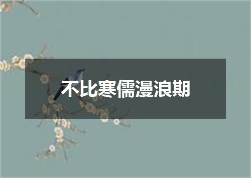 不比寒儒漫浪期