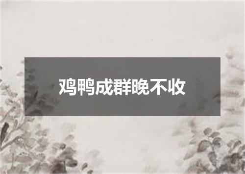 鸡鸭成群晚不收