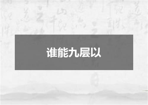 谁能九层以