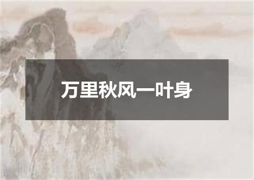 万里秋风一叶身