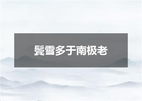 鬓雪多于南极老