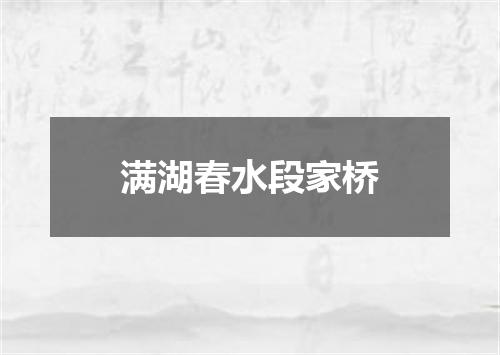 满湖春水段家桥