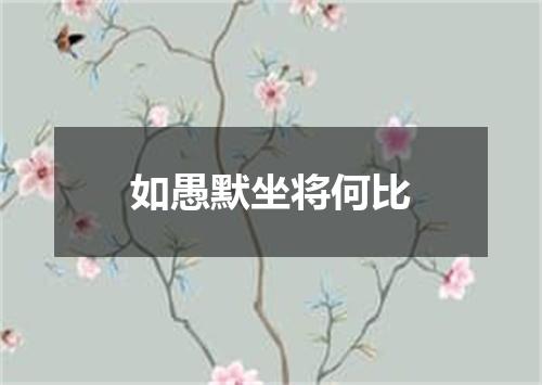 如愚默坐将何比