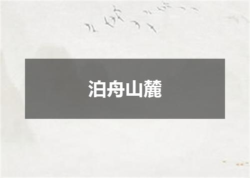 泊舟山麓