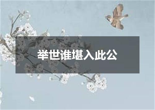 举世谁堪入此公