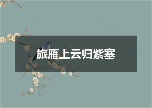 旅雁上云归紫塞