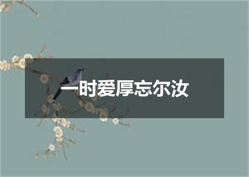 一时爱厚忘尔汝