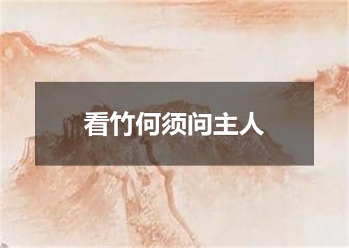 看竹何须问主人