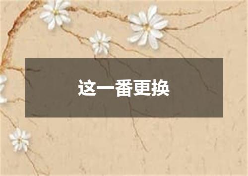 这一番更换