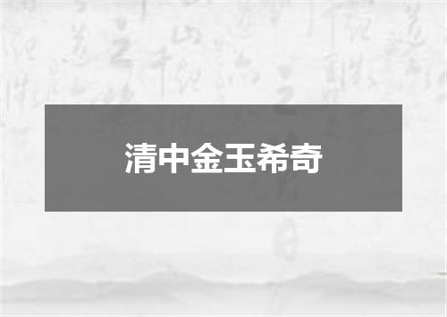 清中金玉希奇