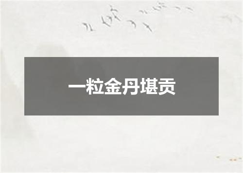 一粒金丹堪贡