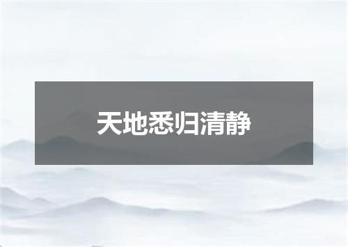 天地悉归清静