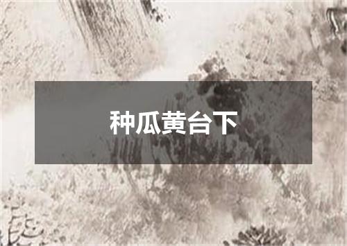 种瓜黄台下