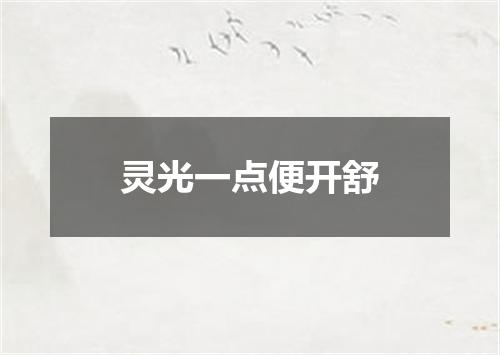 灵光一点便开舒
