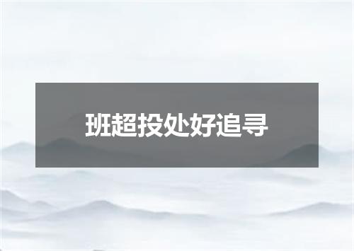 班超投处好追寻