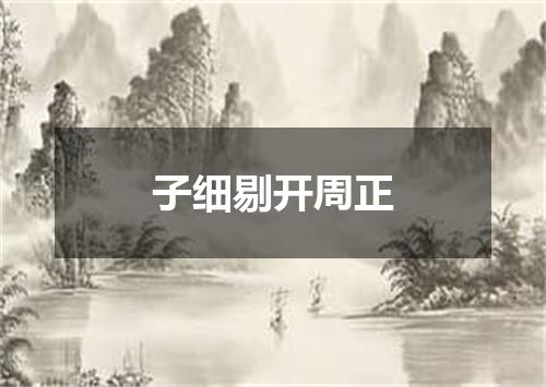 子细剔开周正