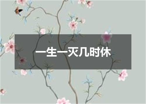 一生一灭几时休