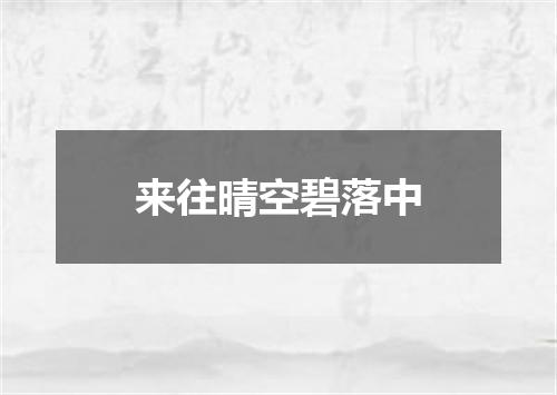 来往晴空碧落中