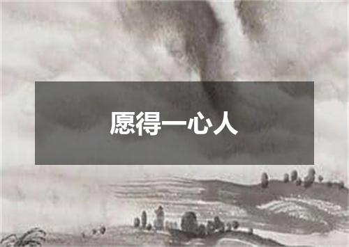 愿得一心人